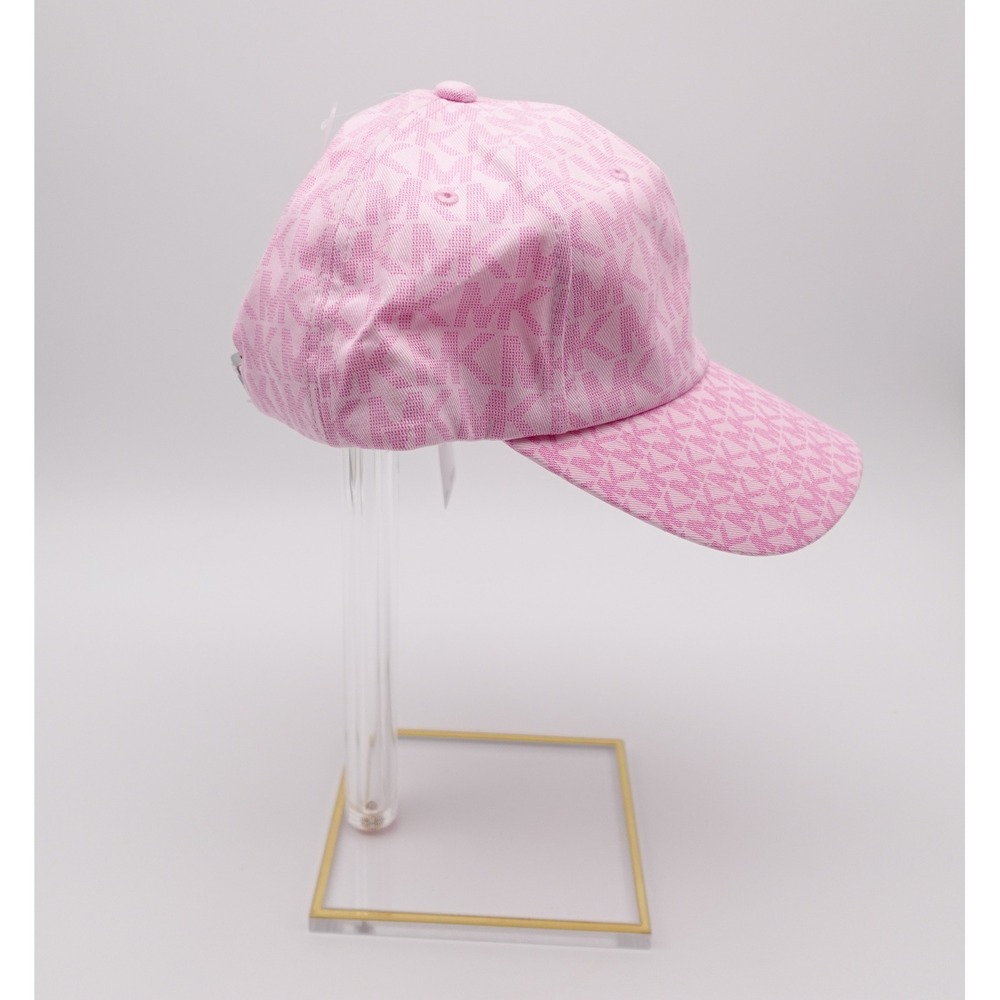 Michael Kors Pink Signature Logo Monogram Baseball Cap Adjustable Hat NEW - Picture 3 of 6